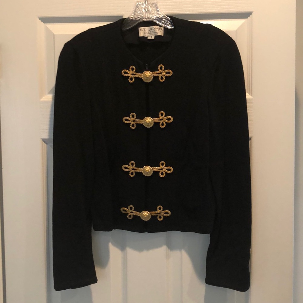 St. John Short Black Vintage Cardigan Sweater